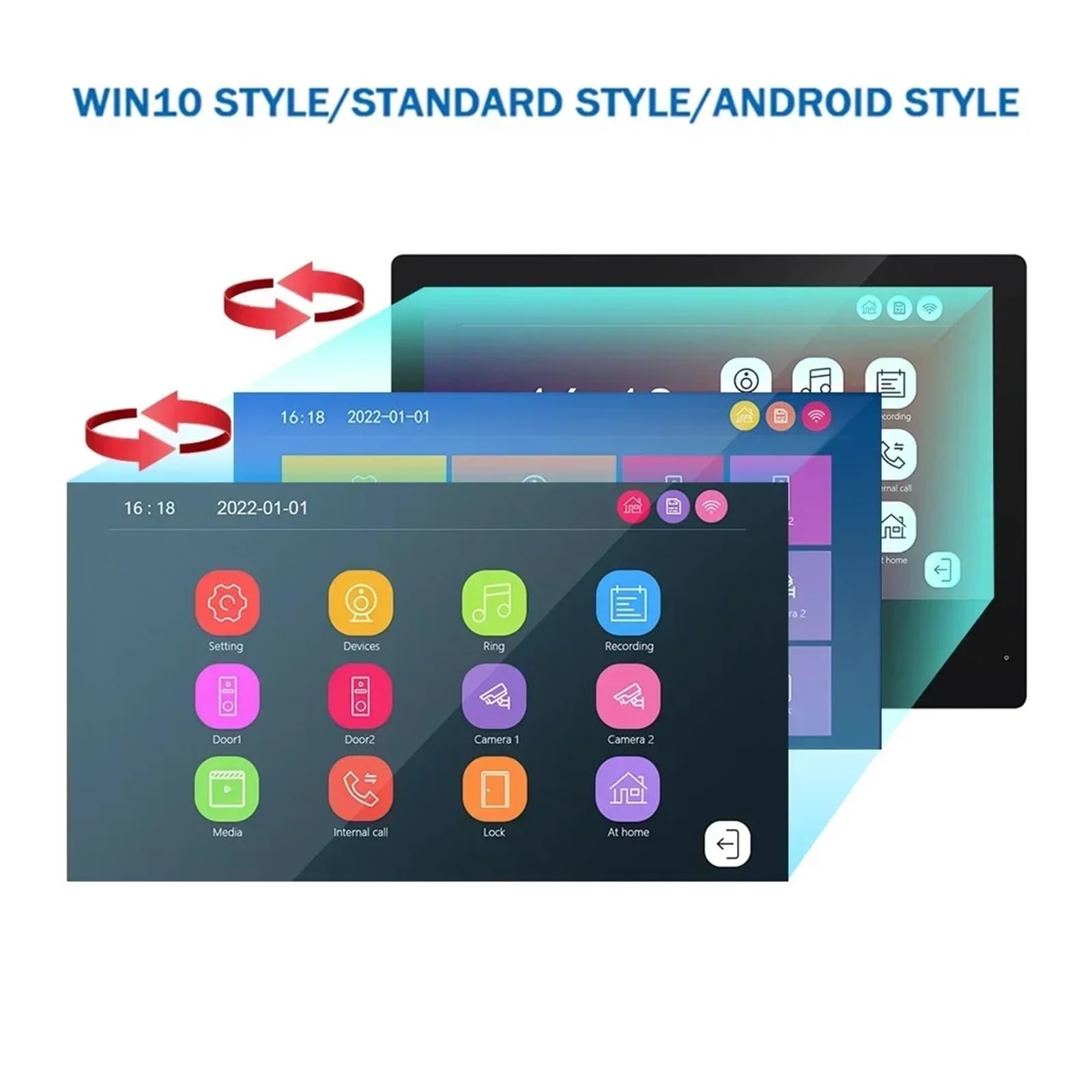 Tuya 7 Pouces vidéo interphone Intelligent 1080p Potro électronique sécurité Garde WiFi Sonnette 160 ° IC caméra Carte déverrouillage Grand Angle(1S v 1W)