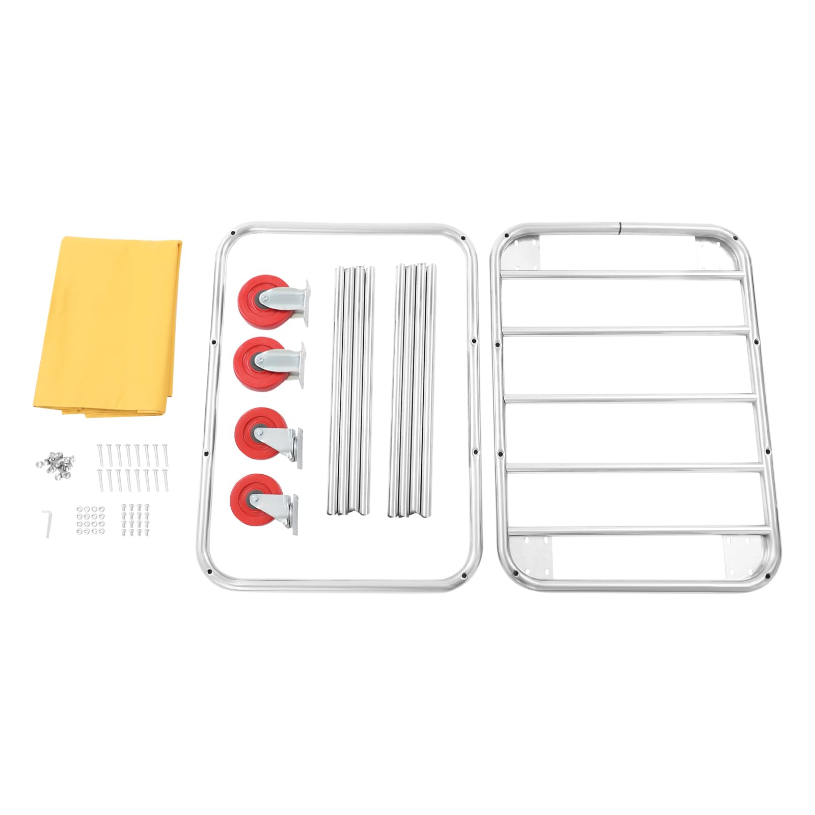 Carrello per la biancheria, grande, in acciaio inox, con borsa Oxford, 4 ruote scorrevoli, bordi lisci, alta capacità di carico 117 kg, per alberghi, ospedali, case di cura