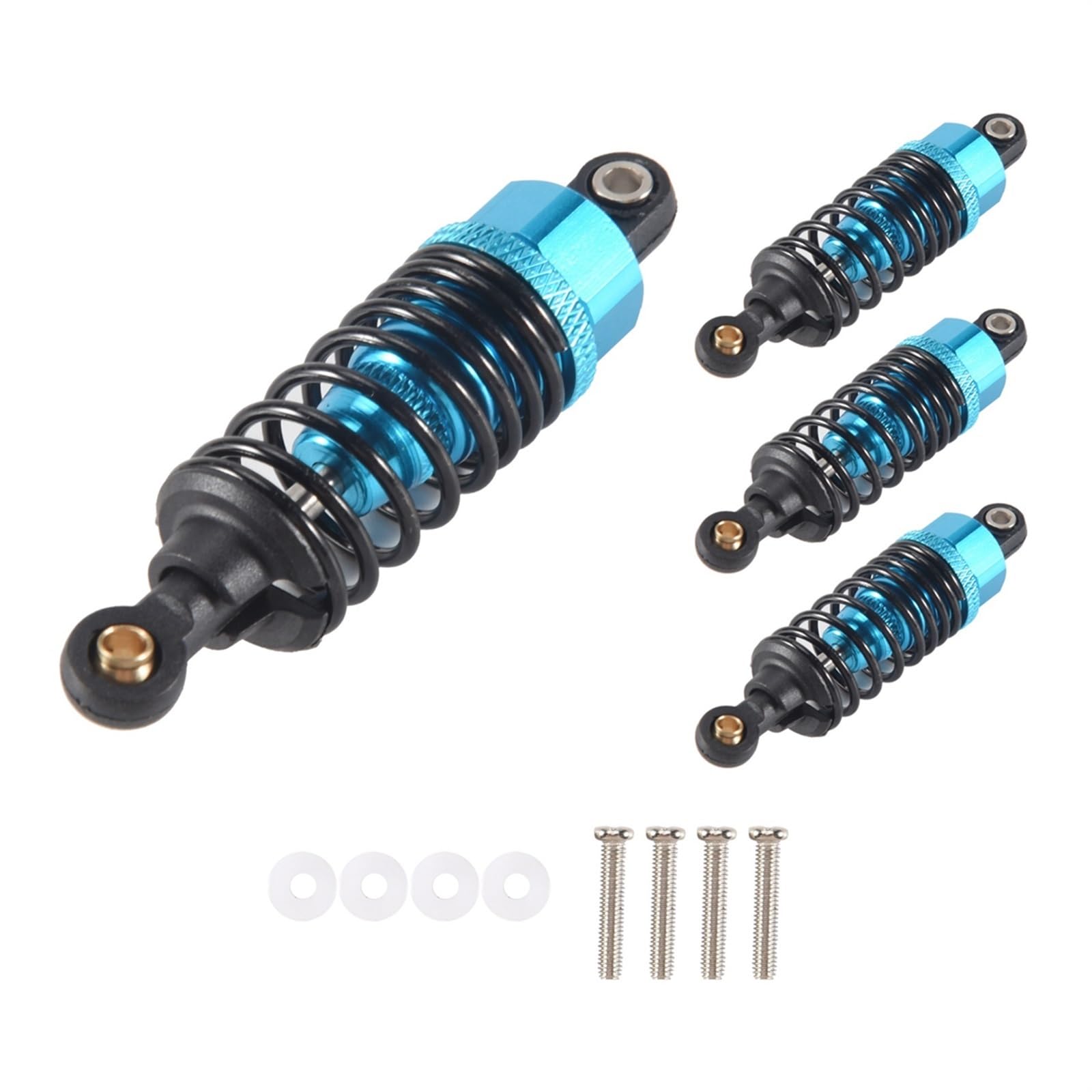 Lot De 4 Amortisseurs RC Aluminium Réglables 1/10 – Compatible Tamiya TT-01 TT-02 TA05 TL-01