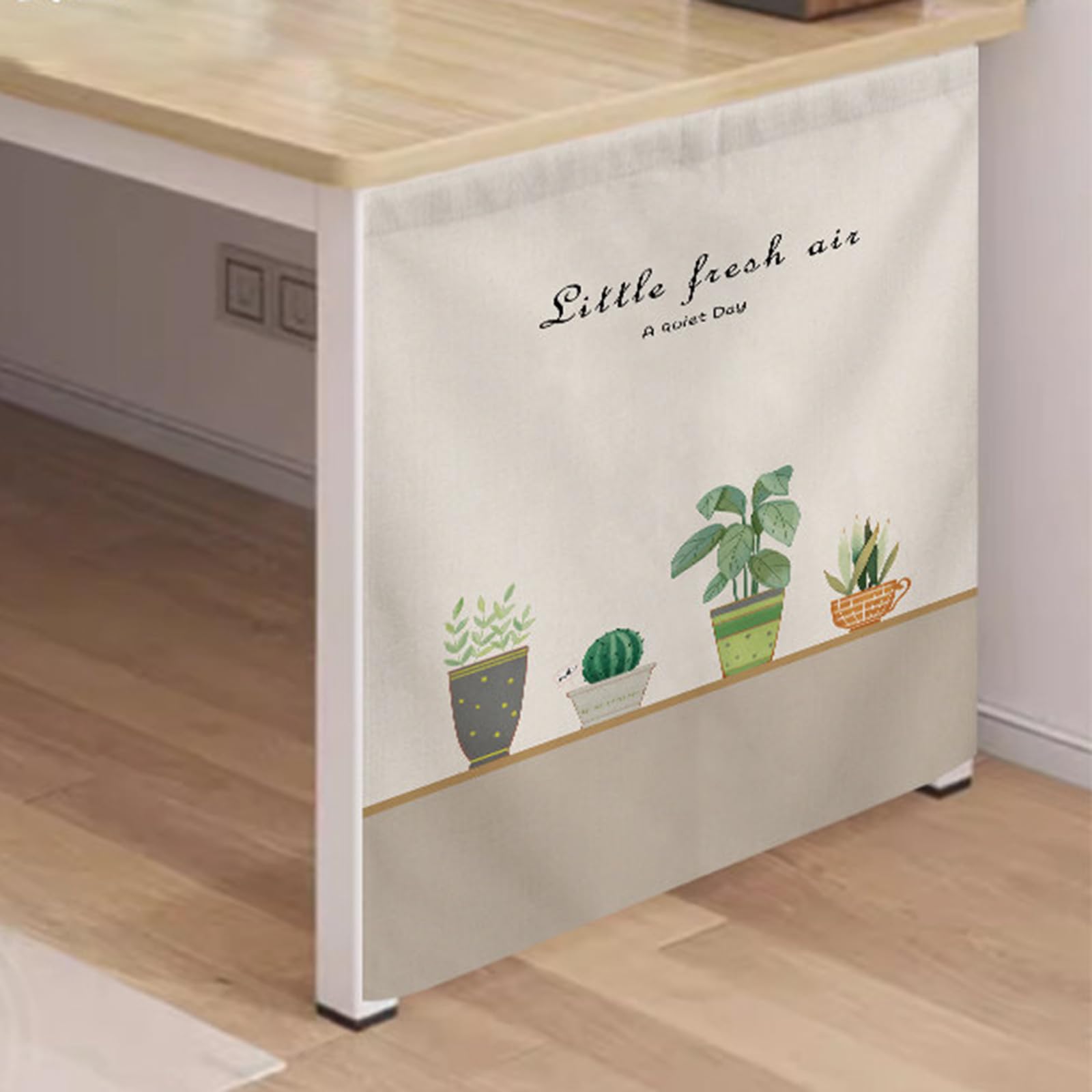 RobustWeg Self Adhesive Desk Privacy Curtain,Under Desk Hanging Privacy Curtain Cabinets,Neat And Beautiful,Not Easily Deformed,For Balcony Laundry Cabinet