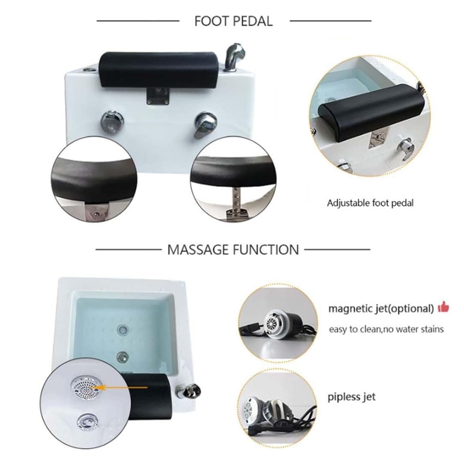 Pediküre-Schüssel mit Fuß-Whirlpool | Fußbad mit Wärme und Massage | Fußstütze | Fußbad | Einstellbare Temperatur | Fußbad | Pediküre