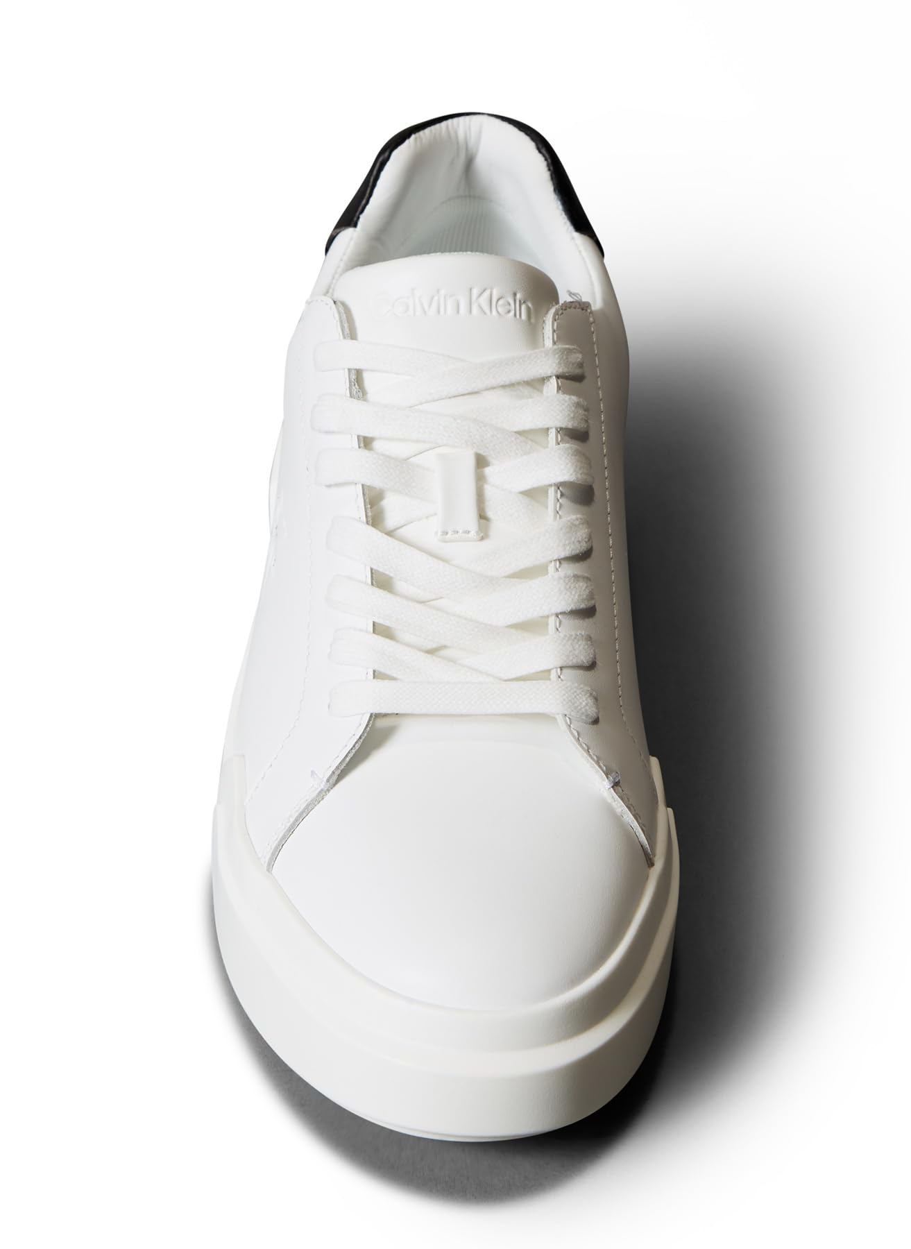 Calvin Klein Sneaker con Suela Cupsole Hombre Chunky Laceup de Piel, Blanco (Bright White/Black), 40