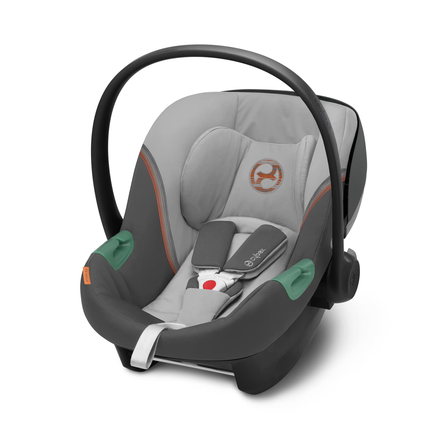 CYBEX Gold Coque Aton S2 i-Size, De la naissance à environ 24 mois, Max. 13 kg, Coussin Réducteur pour Nouveau-né inclus, Compatible SensorSafe, Lava Grey