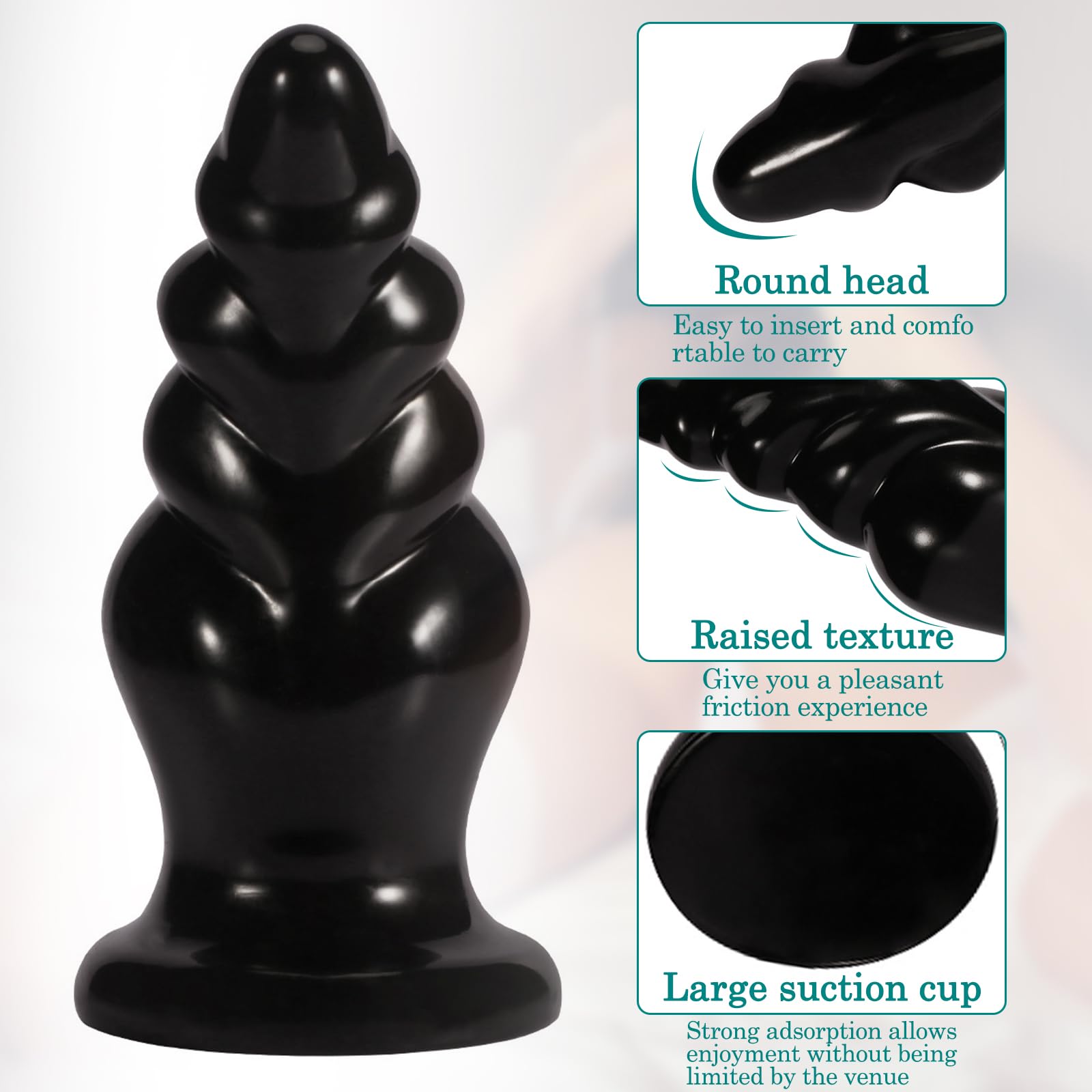 BDSMLOVE tapón anal grande, tapón anal gigante, consolador anal XXL, juguetes anales, fisting, expansor anal, juguete sexual erótico a partir de 18 para parejas, mujeres, hombres, extremo (M)