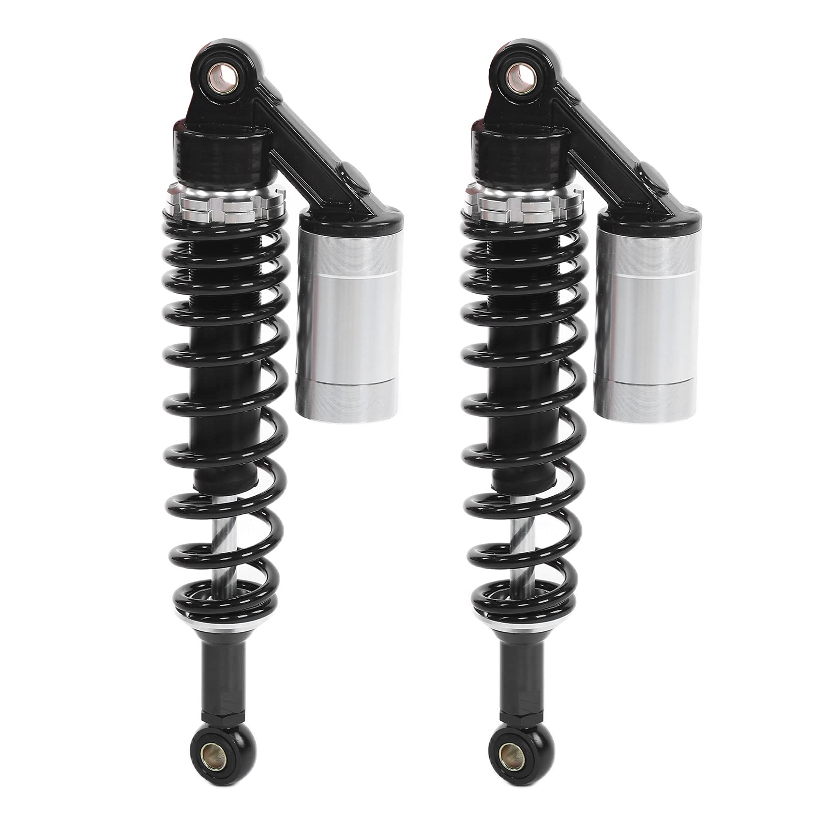 Par de Amortiguadores Traseros de Motocicleta de 340mm Universal para ATV SUV (plata pintada de negro)