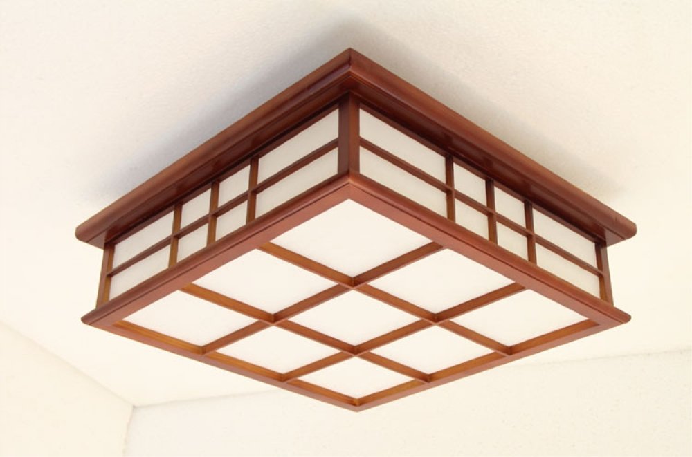 Lámpara De Techo Caoba Techo Lámpara De Madera Luz Cuadrada Techo Luz Simple Estilo Moderno LED Techo Luz Sala De Estar Dormitorio Balcón Luz Interior (Color : Luz Calida, tamaño : 55CM)