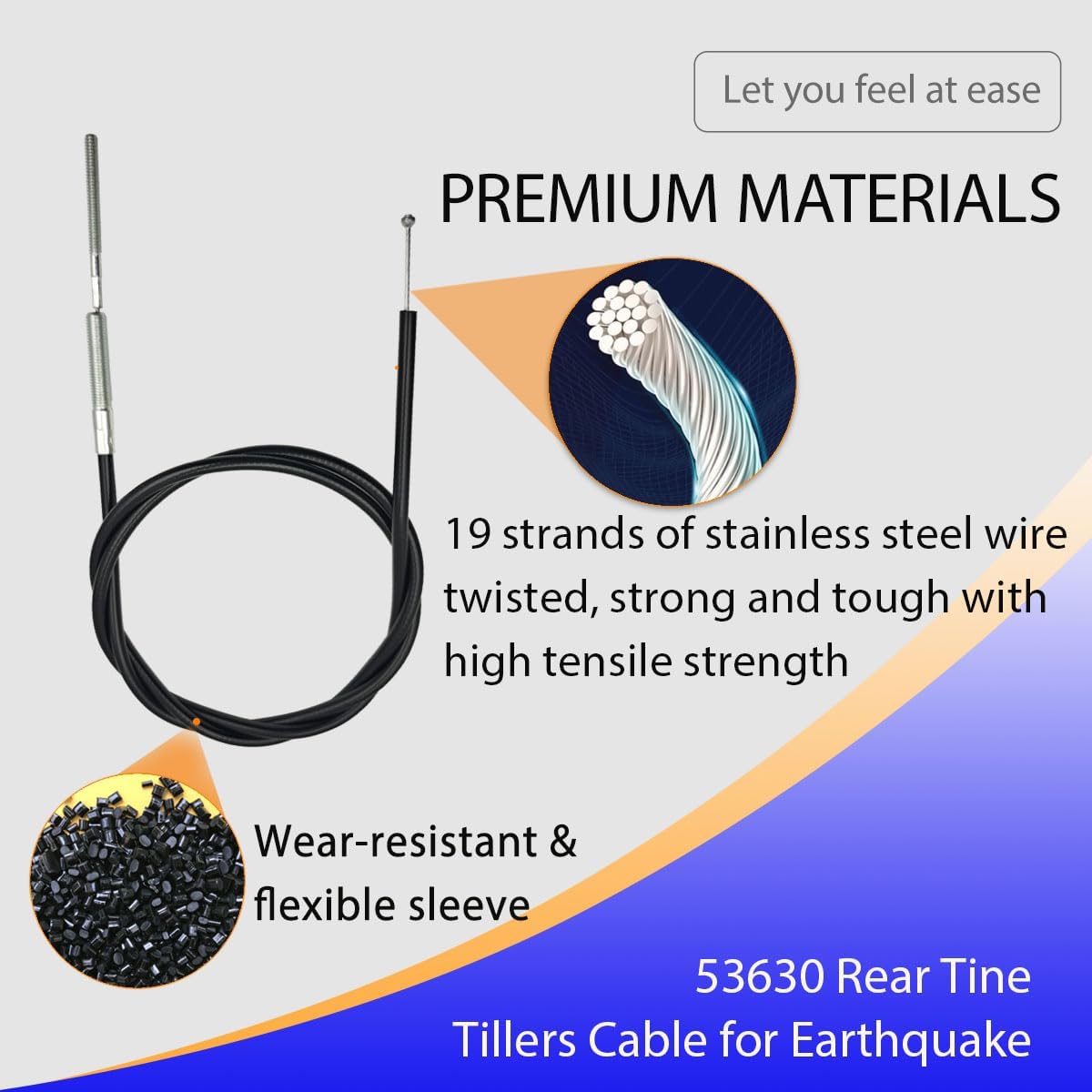 53630 Tiller Cable for Earthquake Rear Tine Tiller 5055 5055C