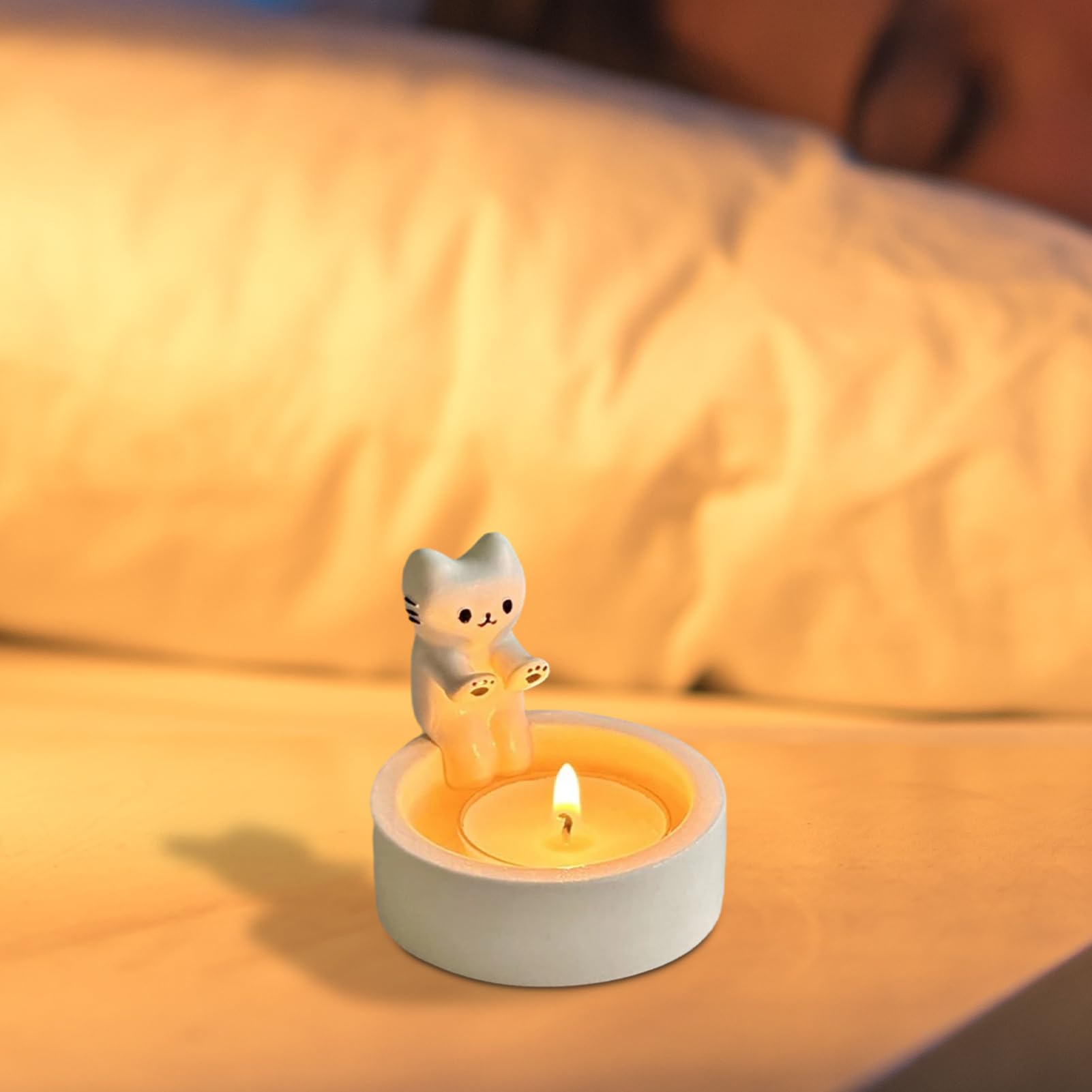 Produktbild von Katzen Kerzenhalter, Katze Deko Katzen Teelichthalter, Cat Candle Holder, Cute Cat Tea Light Holder, Süße Geschenke Für Katzenliebhaber