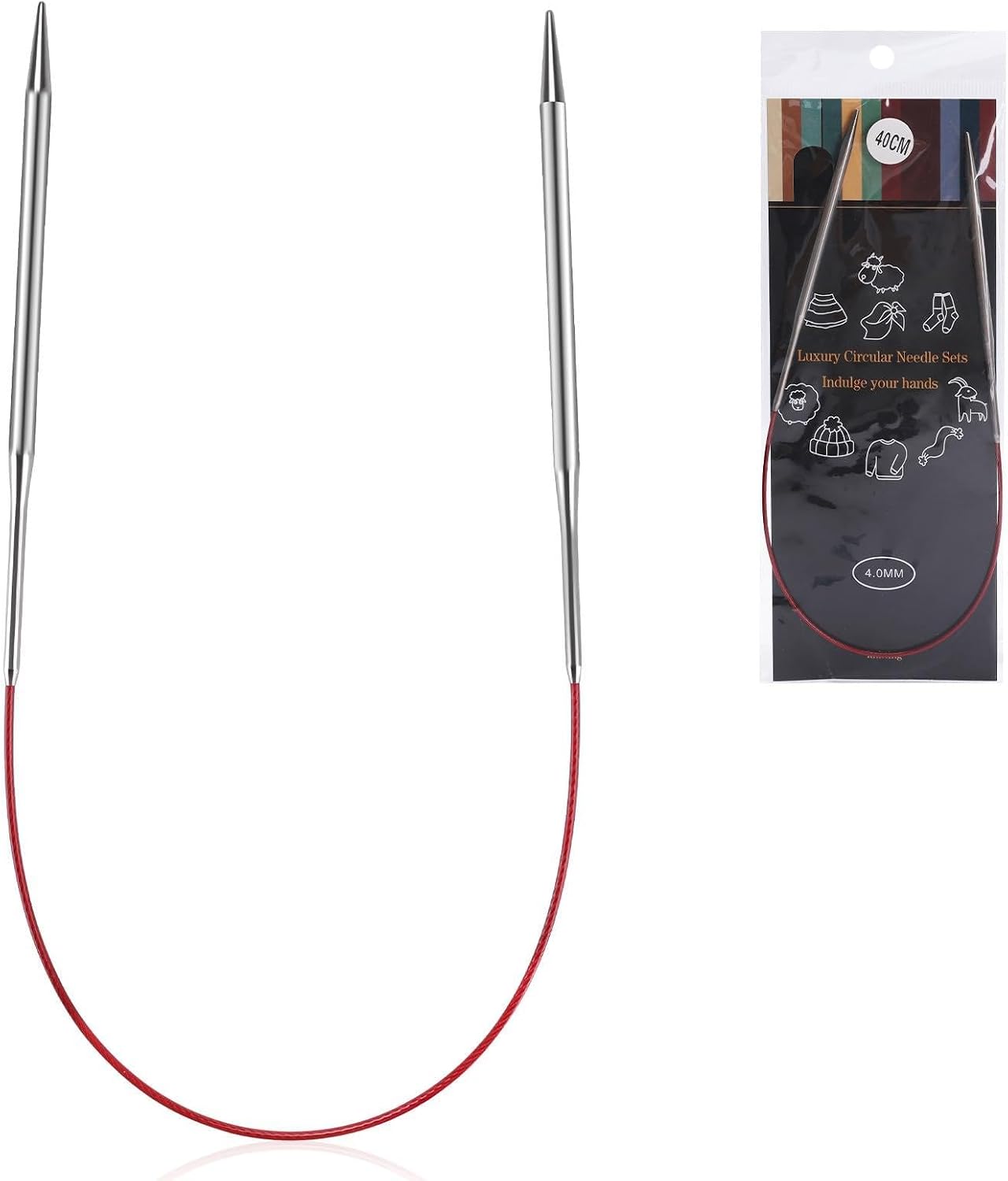 DIPEAK 16Inch Red Lace Circular Knitting Needle Replace for ChiaoGoo 7016-6