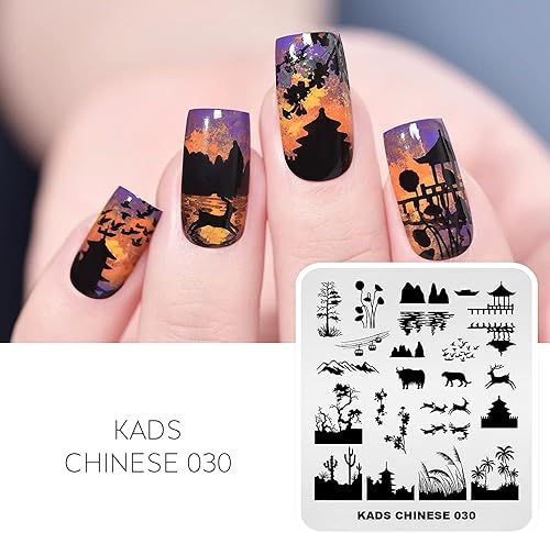 Miniatura 5 de KADS Placas de estampado para arte de uñas Kite Frog Spring Template Image Plate Stencil Nails Tool (CN018)