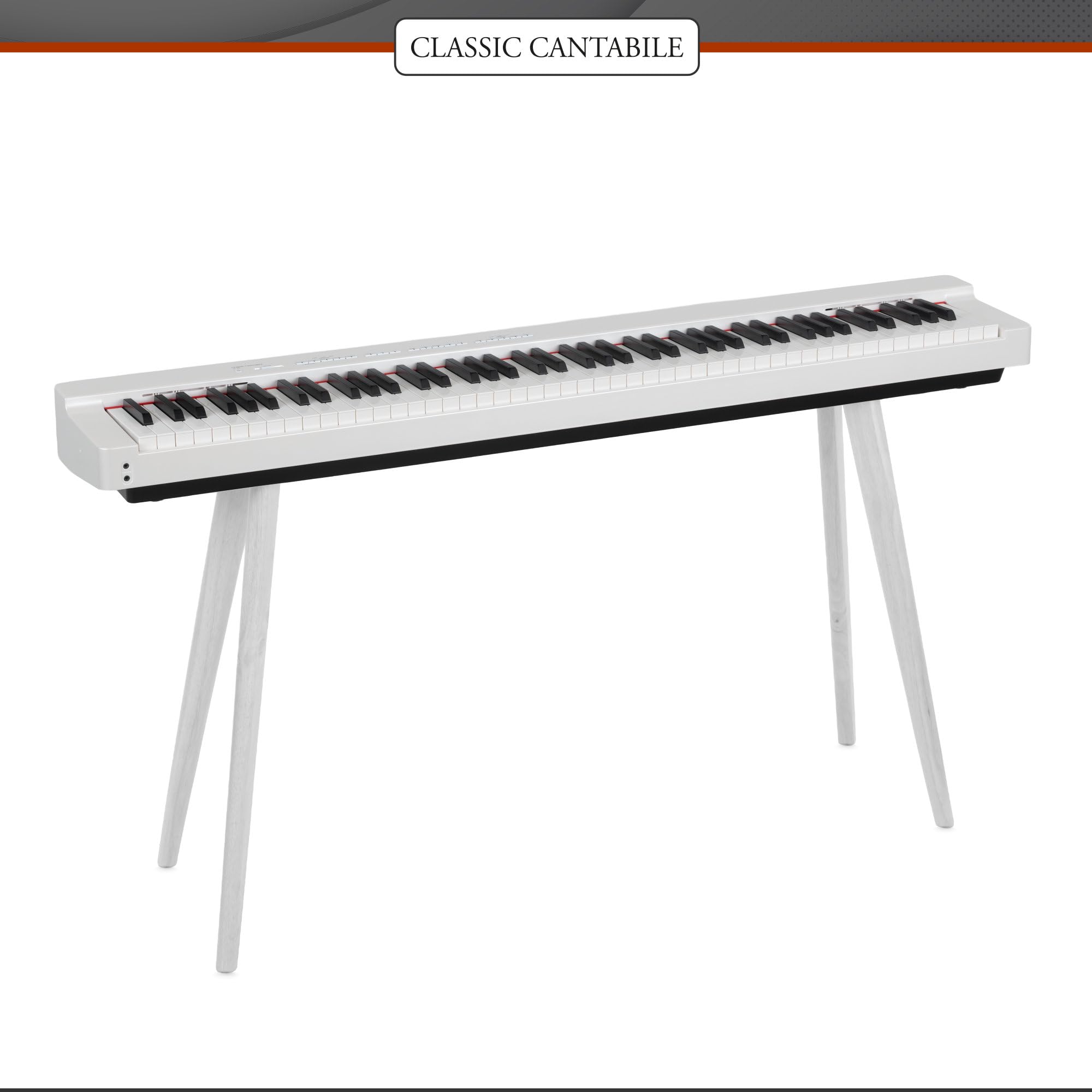 Classic Cantabile SP-316 Piano: 88 tasti pesati a martelletto, DAAS-sampling, polifonia 128 voci, altoparlanti integrati, 20 timbri, Bluetooth. Pianoforte digitale con pedale e alimentatore — Bianco