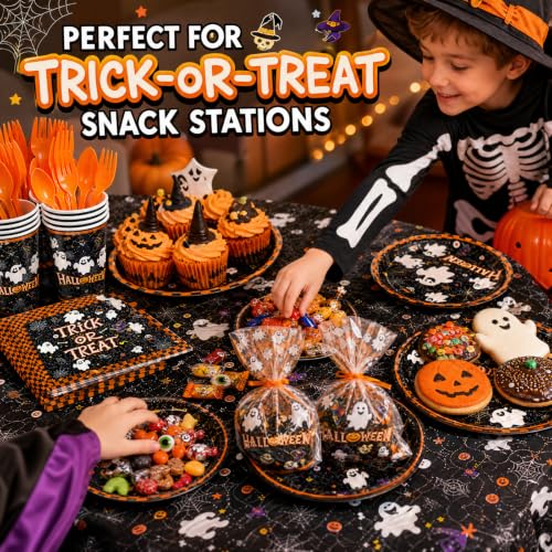 Yarnexa Halloween Party Supplies, Checkered Ghost Tableware Set, 193 Pcs by Yarnexa - Used condition - Image 8
