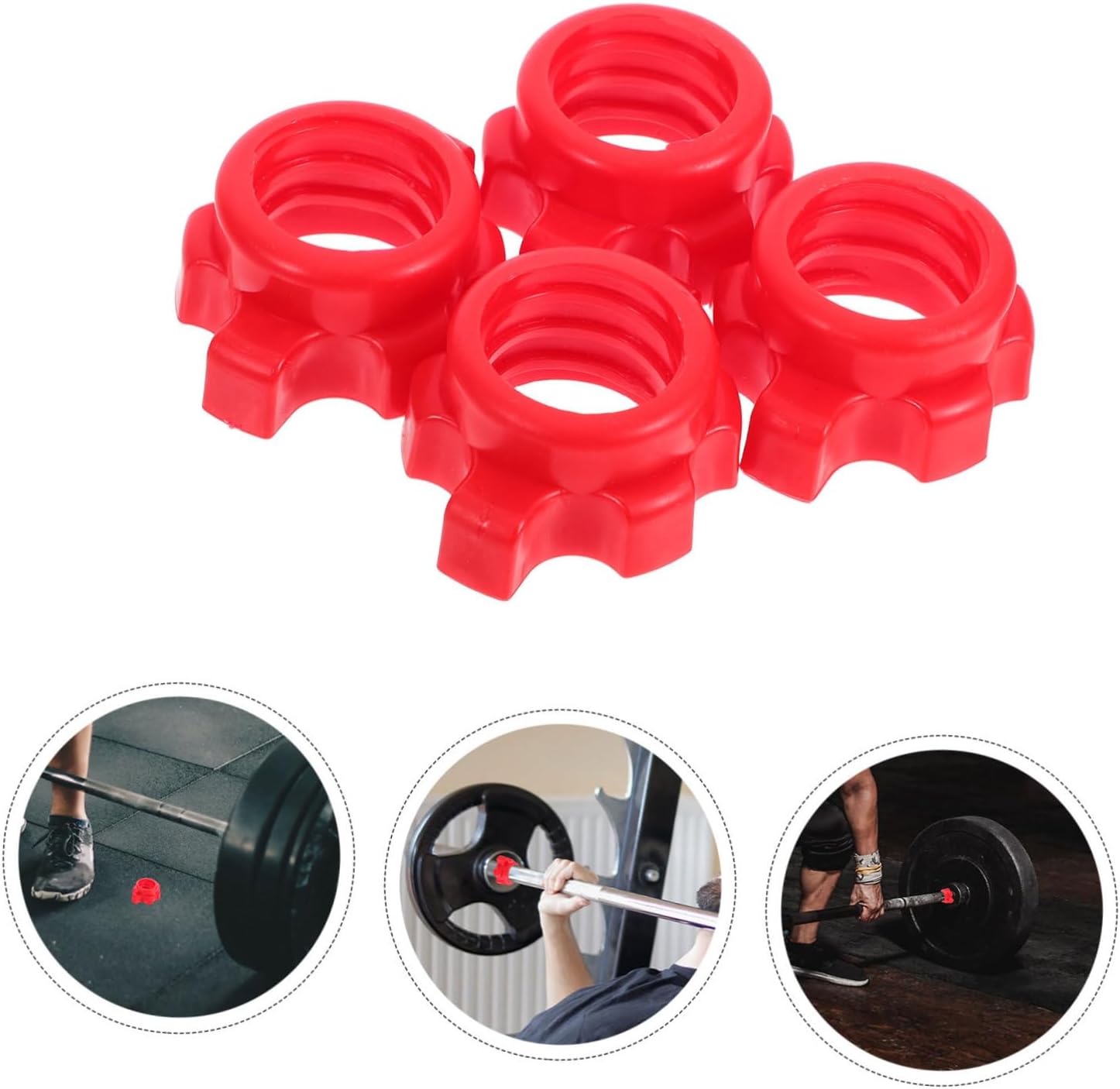 BESPORTBLE 4 pcs Adjustable Dumbbell Bar Nut Screw Clamps Secure Locking Collars for Weight Lifting and Fitness Training Compatible with Standard Dumbbell and Barbells