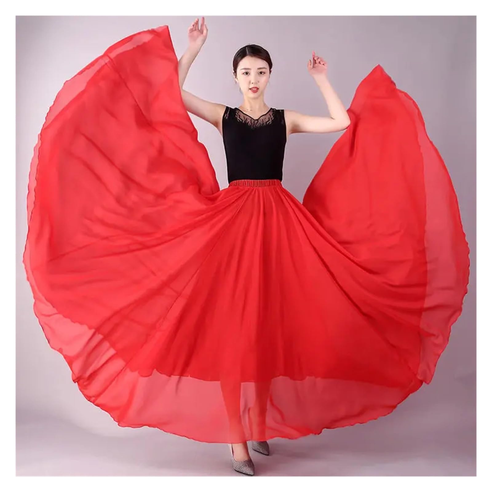 Falda De Gasa 360/540/720 Grados For Ballet, Danza Del Vientre, Faldas Largas For Mujer, Ropa Práctica For Bailarinas, Baile Surtida