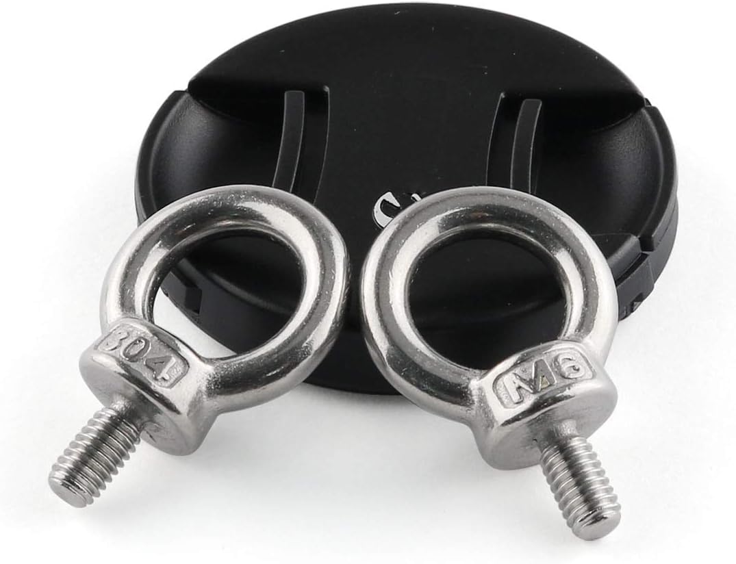 E-outstanding Eyebolt 6PCS M6x12 Male Thread Machinery Shoulder Lifting Ring Eye Bolt with M6 304 Stainless Steel Nylon Lock Nuts