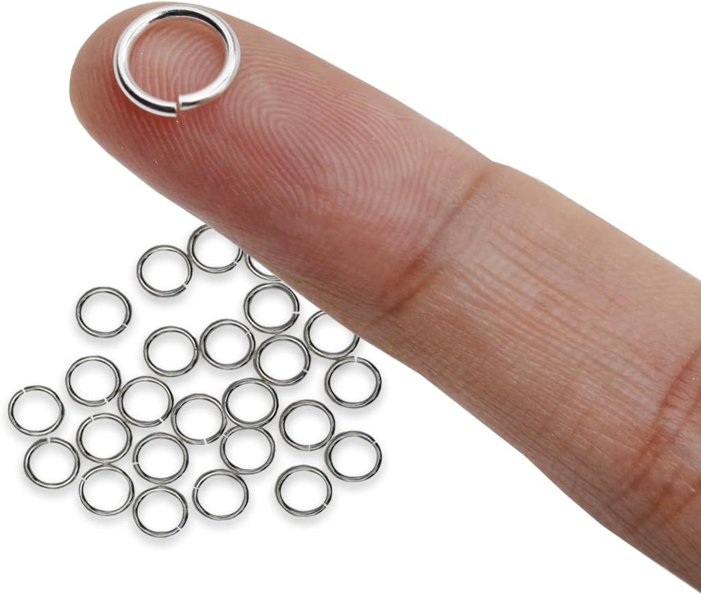 925 Sterling Silver Open Jump Rings 18 Gauge 25 pcs by Filofly (8.0mm OD/6.0mm ID)