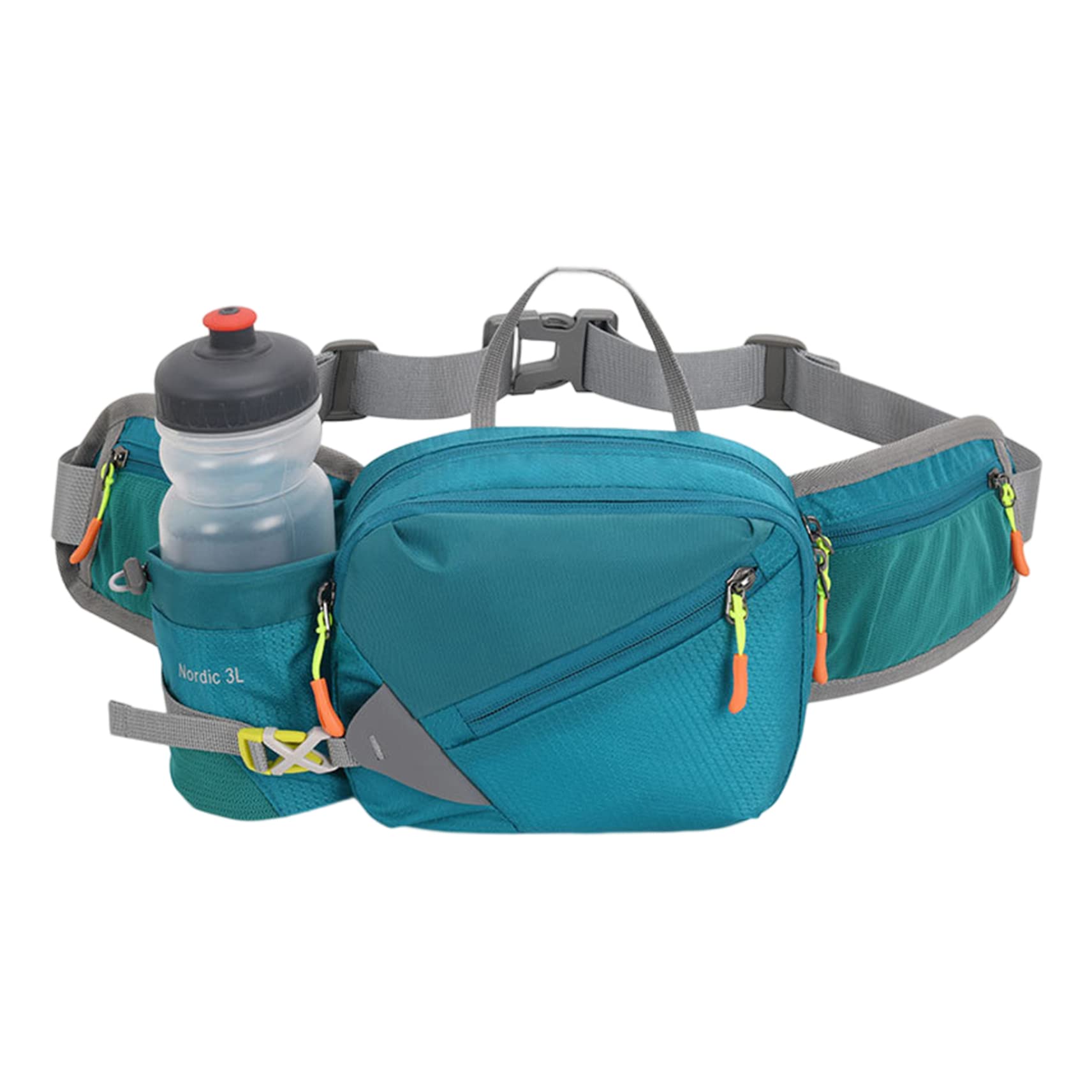 Waist Bag Hiking Bumbag Running Fanny Pack with Bottle Holder Waterproof Waist Packs Adjustable Dog Walking Bag for Men Women Lake-Green