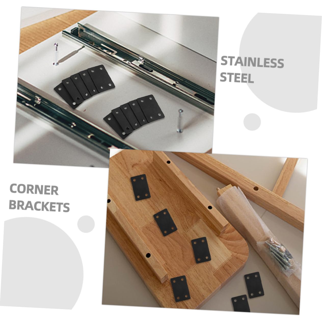 KICHOUSE Stylish Appearance Enhance Stability Secure Connection Metal Strip Holes Brackets for 48pcs Kit