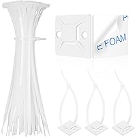 Vista 1 de Montajes de bridas de cables - SeuYeugX 100 PIEZAS Juego de montajes autoadhesivos para cables para gestión de cables con almohadillas adhesivas