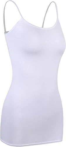 Miniatura 2 de SATINIOR Camisola de tirantes delgados ajustables para mujer, camiseta sin mangas básica en capas largas