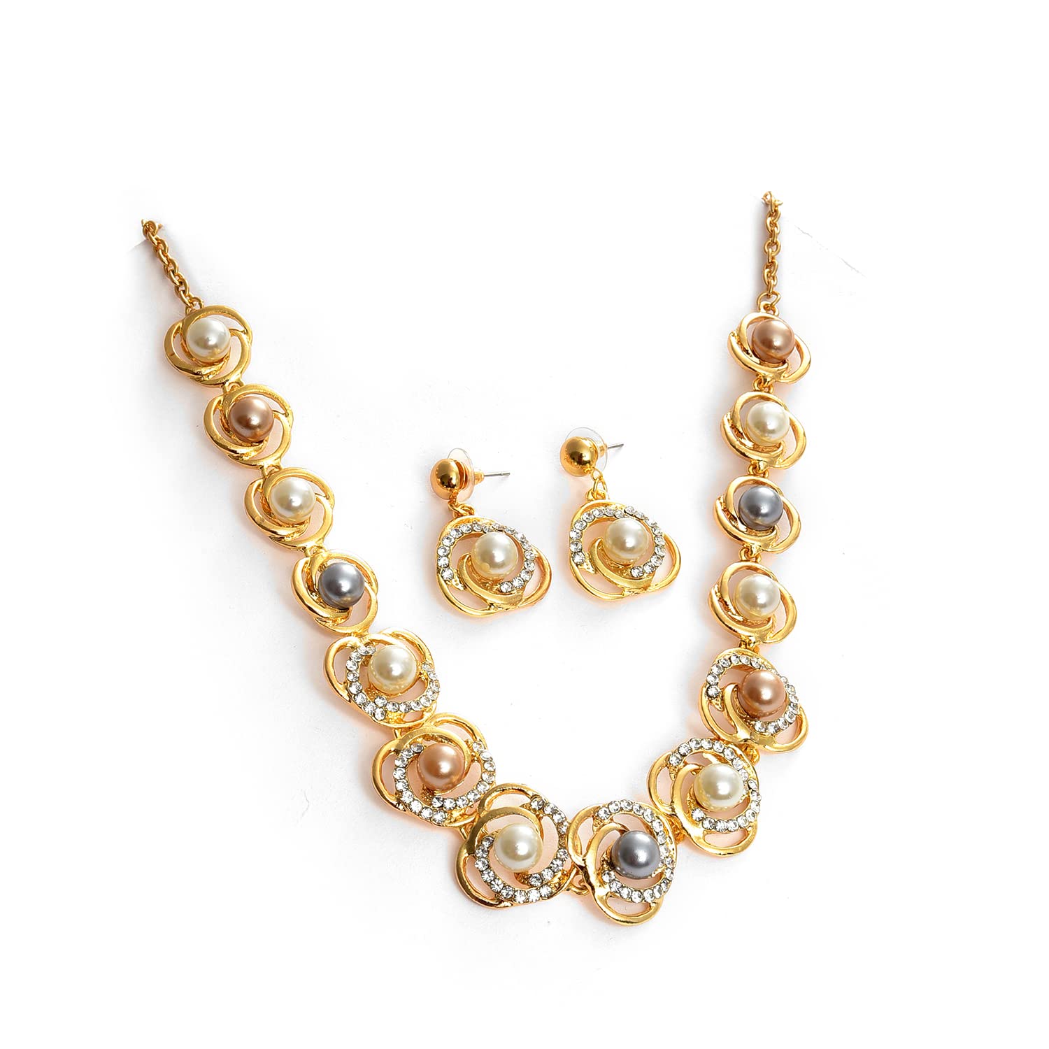 Gold Plated Pearl Necklace and Earring Set Jewellery Set (SOHNCK9324) (B0B574G2BC) Amazon Price History, Amazon Price Tracker