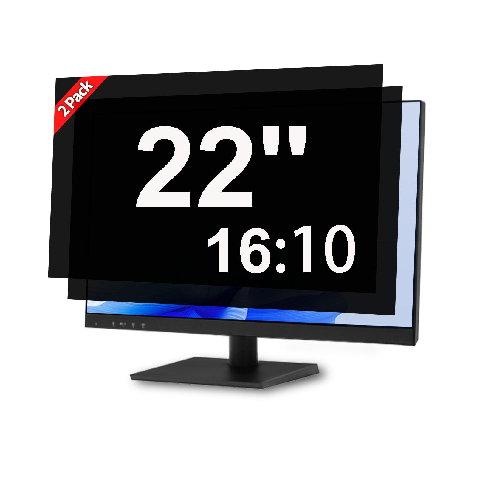 22 Inch Privacy Screen for Computer Monitor Blue Light Screen Protector Anti Glare Anti-Scratch Monitor Privacy Shield Screen 22 Inch 16:9 Aspect Ratio [2 Pack]