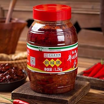 Sichuan Pixian Broad Bean Chili Paste 1200g - Hongyou Doubanjian Fermented salty chili oil paste for wok dishes hotpots and mapo tofu - authentic spicy Asian cooking ingredient
