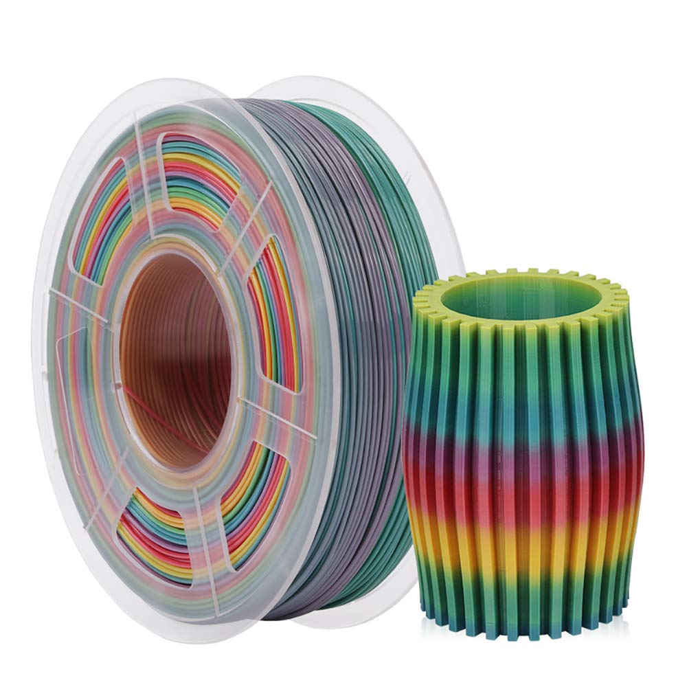 Rainbow Pla Filament 1.75mm Gradiente 3d Impresora Rainbow Filament Color Mezclado Filamento FDM Una Bandeja De Impresión Multicolor PLA1 Kilogramo Carrete Material De Impresión Filamento Filamento Co