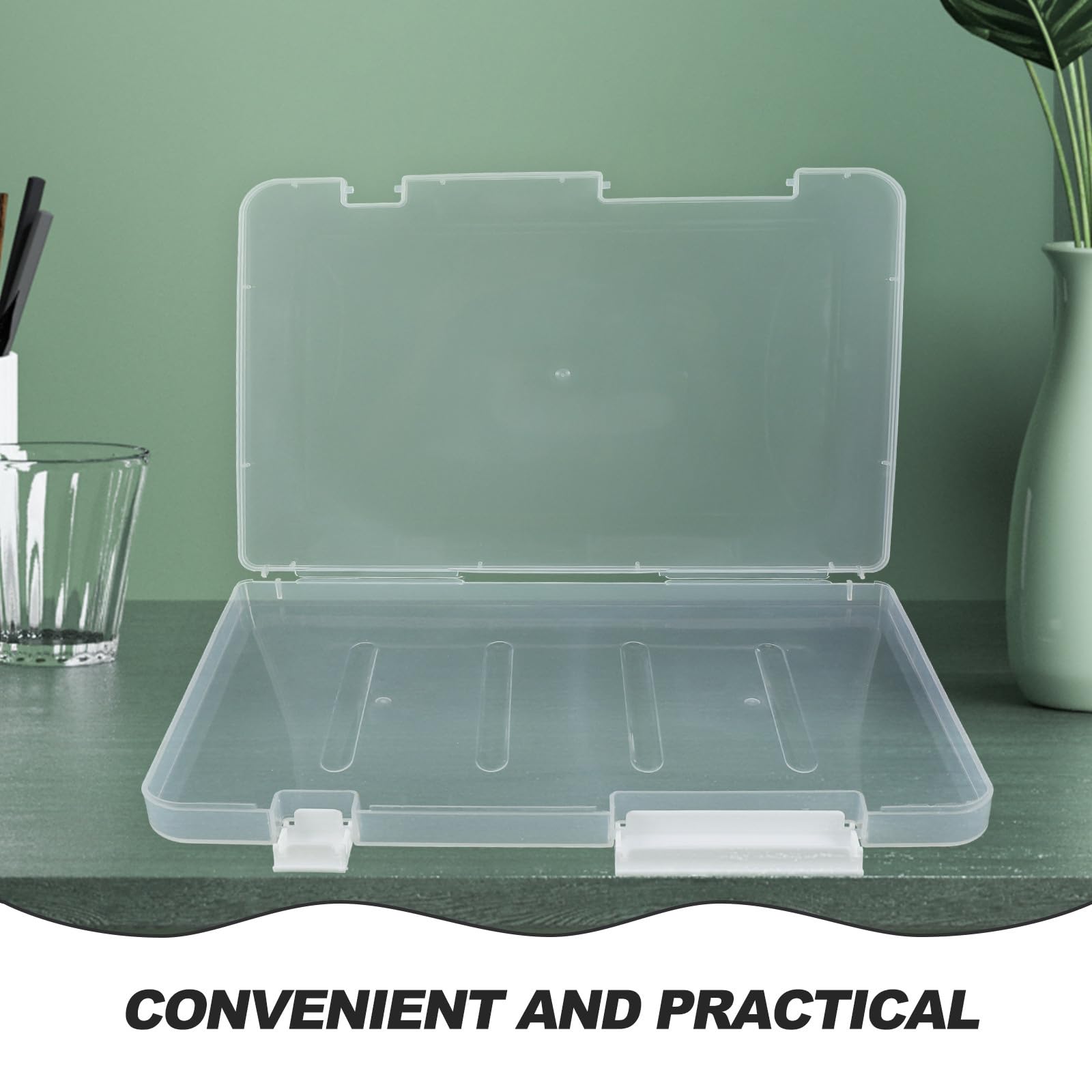 4 Stück Dokumentenboxen A4 aus Stabilem Pp Kunststoff mit Dicht Schließendem Schnappverschluss Transparente Aufbewahrungsboxen für Büro und Zuhause Tragbare Papier Organizer