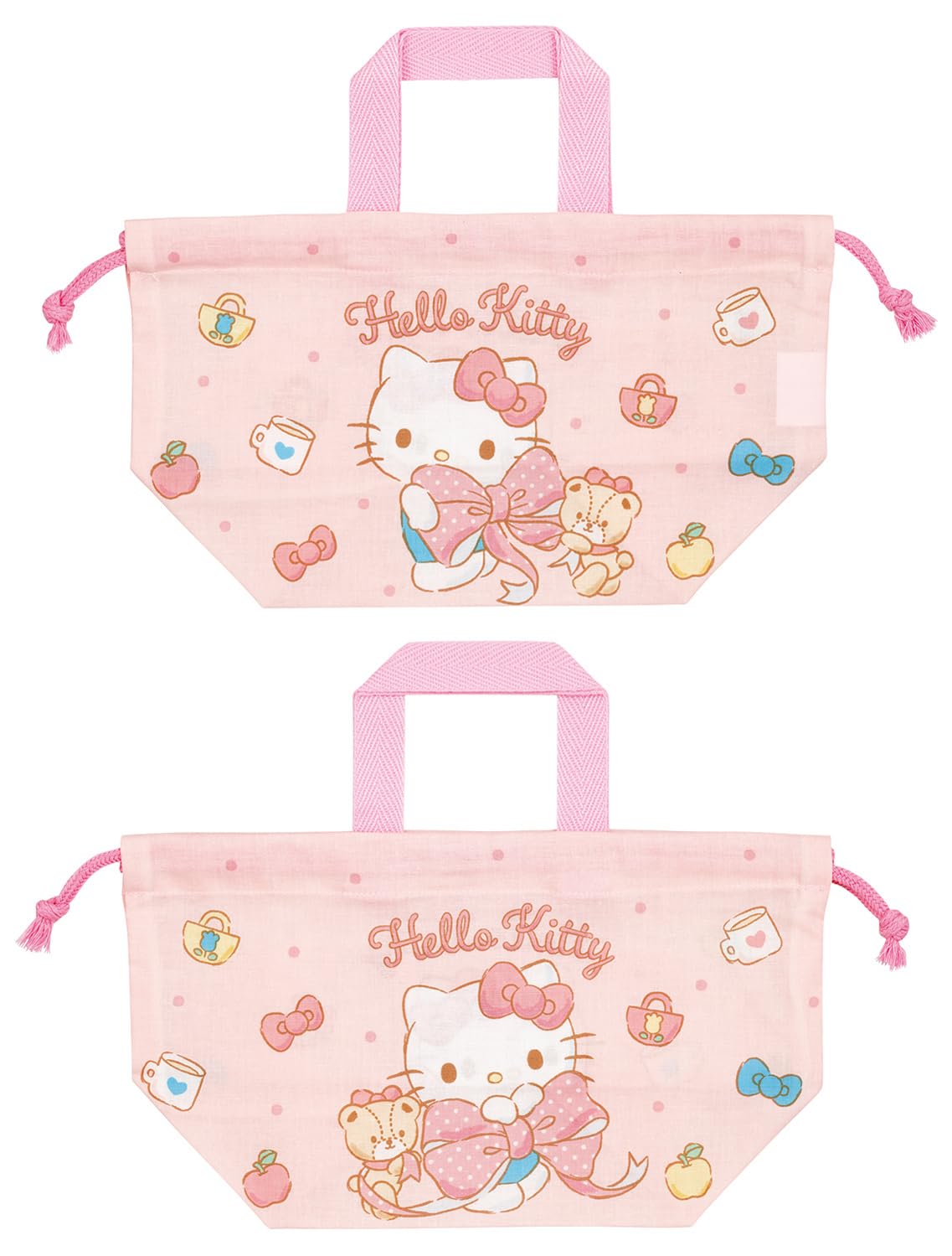 キティちゃん　机　(おまけ巾着付き) Amazon｜スケーター(Skater) 子供用 お弁当 巾着袋 マチ付き