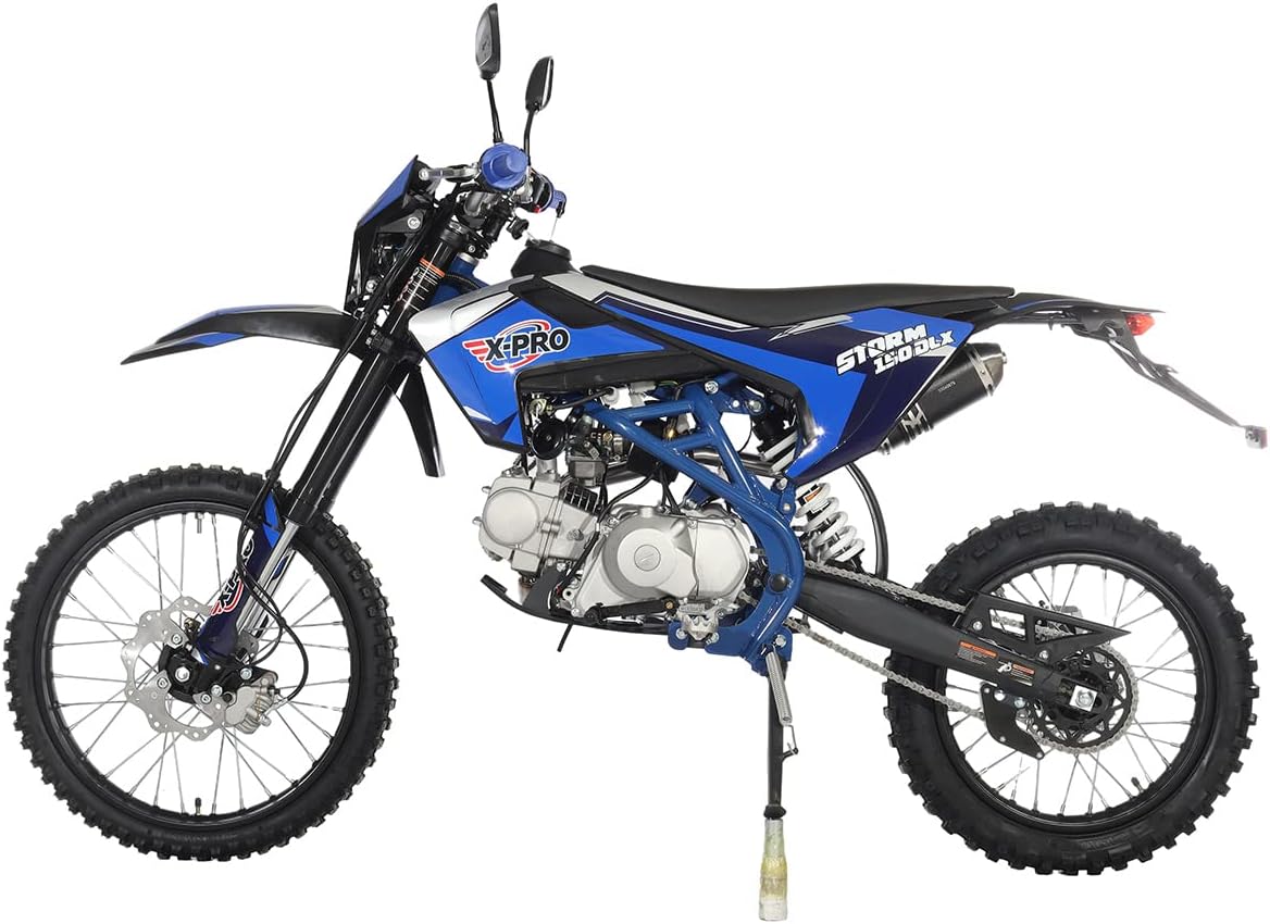 X-PRO 150 Dirt Bike Storm DLX 150 4-Speed Manual Transmission with All Lights, Electric/Kick Start, Big 19"/16" Tires! | Manual Transmission, All Lights, Electric/Kick Start, Tires