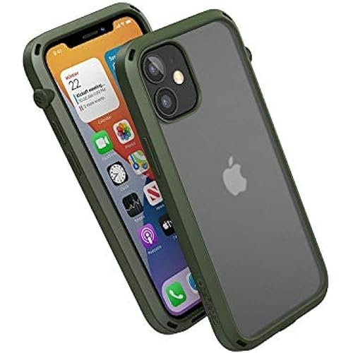Catalyst Influence Series Case Designed for iPhone 12 Pro Max, Patented Rotated Mute Switch, 10ft Drop Proof, Crux Accessories Attachment System Tactical Green