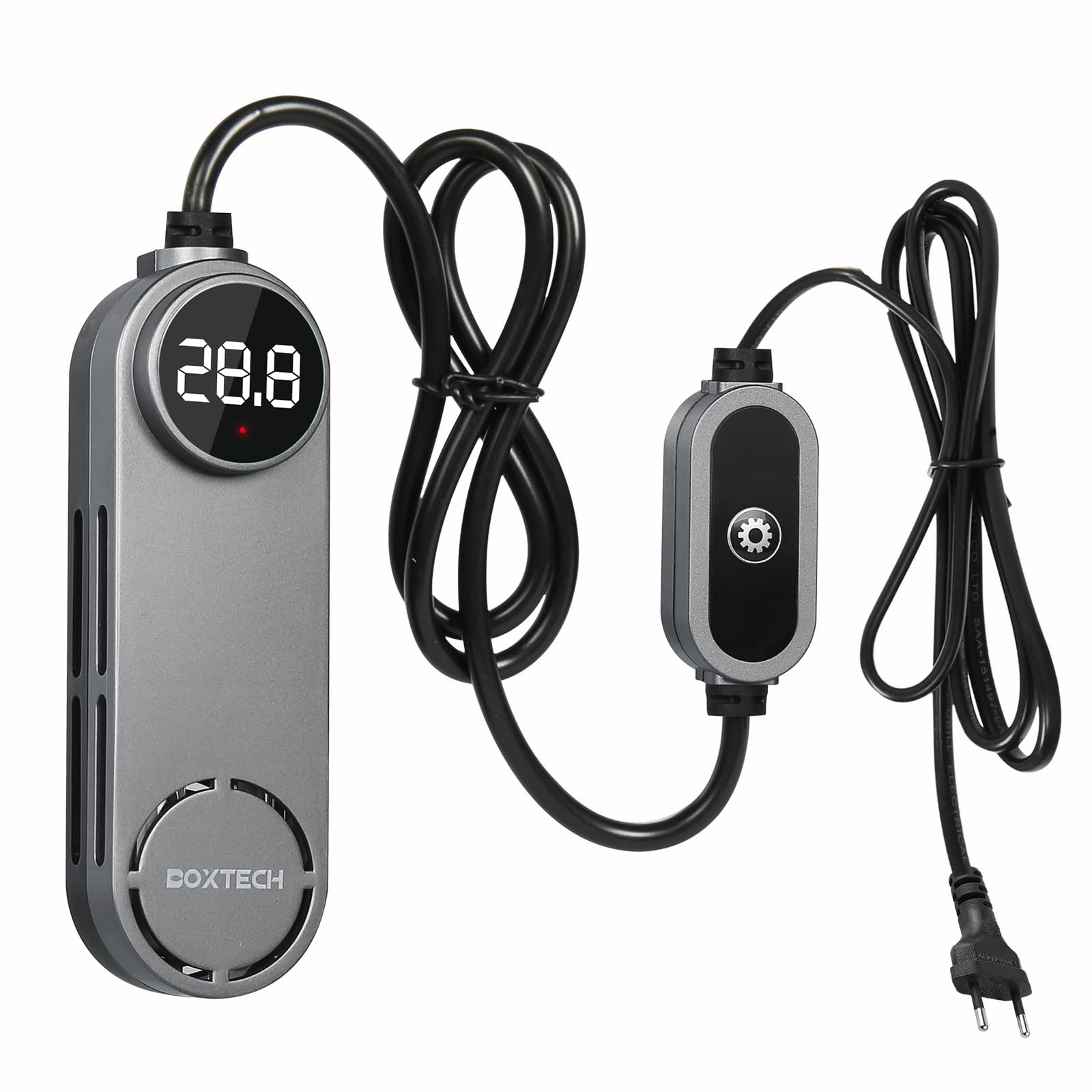 boxtech Calentador para Acuario de 100 W,Calentador de Acuario Sumergible automático,con termostato y Pantalla LED reguladora de Temperatura,para acuarios de 35-80 litros,Ideal para Peces y Tortugas