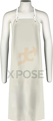 Xpose Seguridad 20mil Raw Edge delantal, Vinilo, Blanco, paquete de de 2