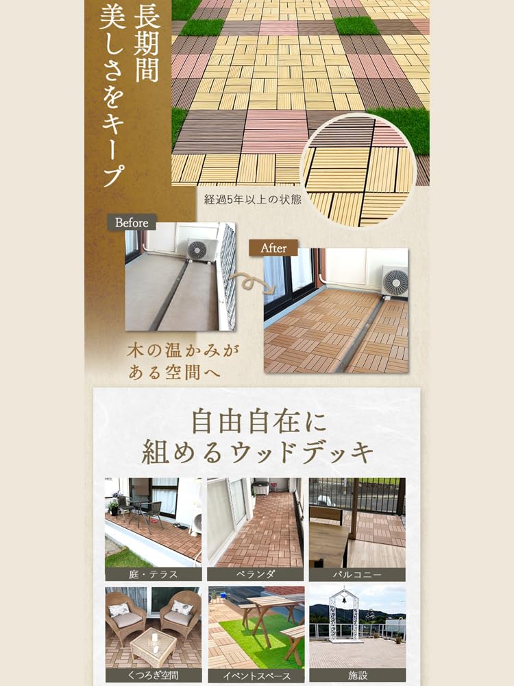 Amazon | グッドライフウッド(Good Life Wood) 人工木 ウッドパネル A