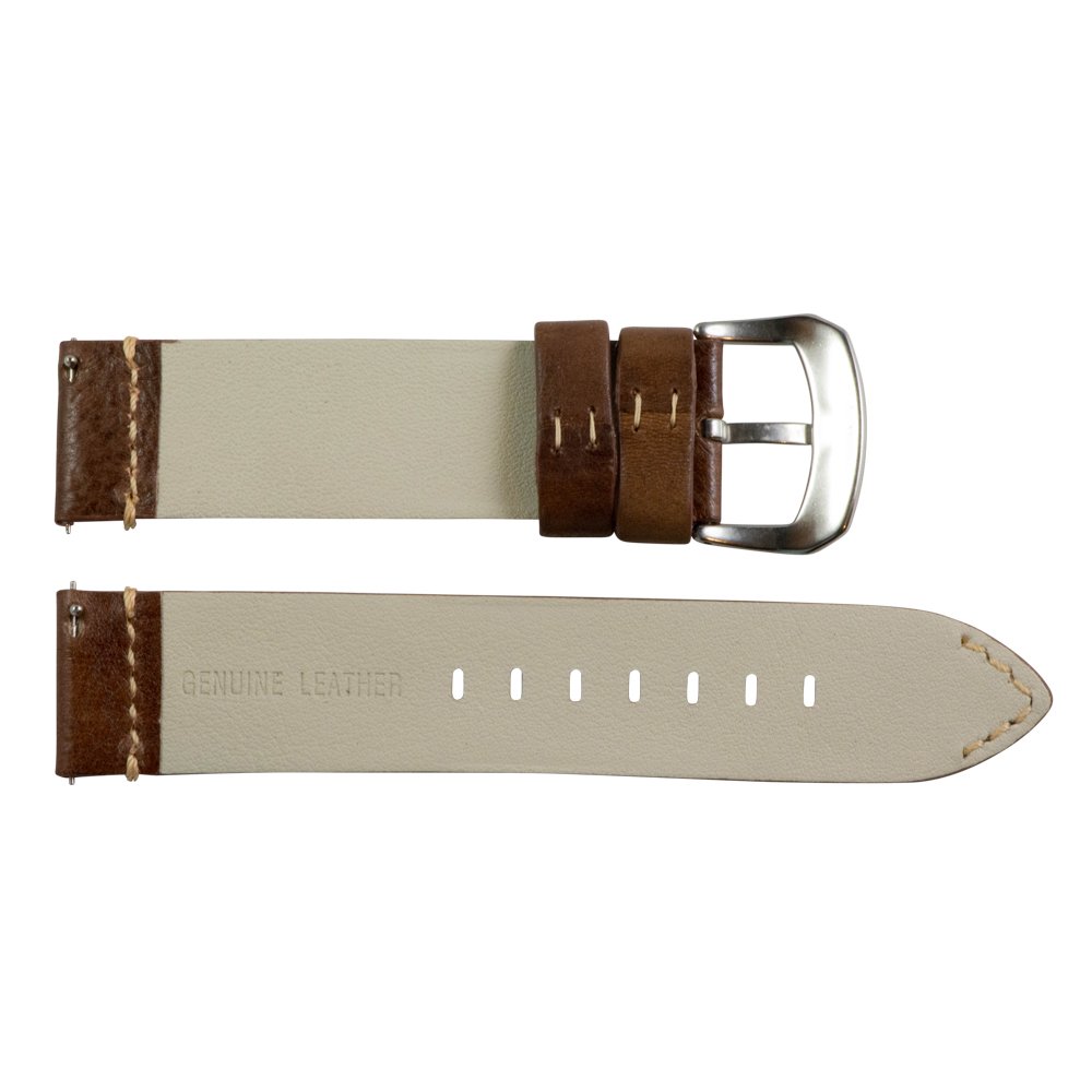 Clockwork Synergy® Dapper Collection - 22mm Brown Vintage Leather Watch Band