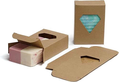 Miniatura 4 de Caja de jabón para ventana de 50 CYP Kraft Diamond - Embalaje de jabón casero - Suministros para hacer jabón - Fabricado en Estados Unidos - Paquete