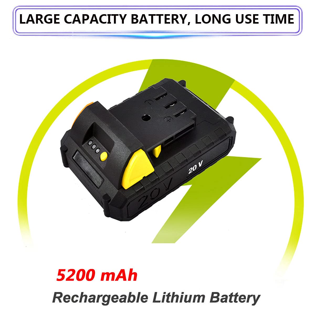Motoculteur de Jardin, motoculteur de Jardin 20 V, motoculteur électrique Portable sans Fil, avec Batterie Rechargeable de 5 200 mAh et Chargeur, motoculteur électrique à Main pour