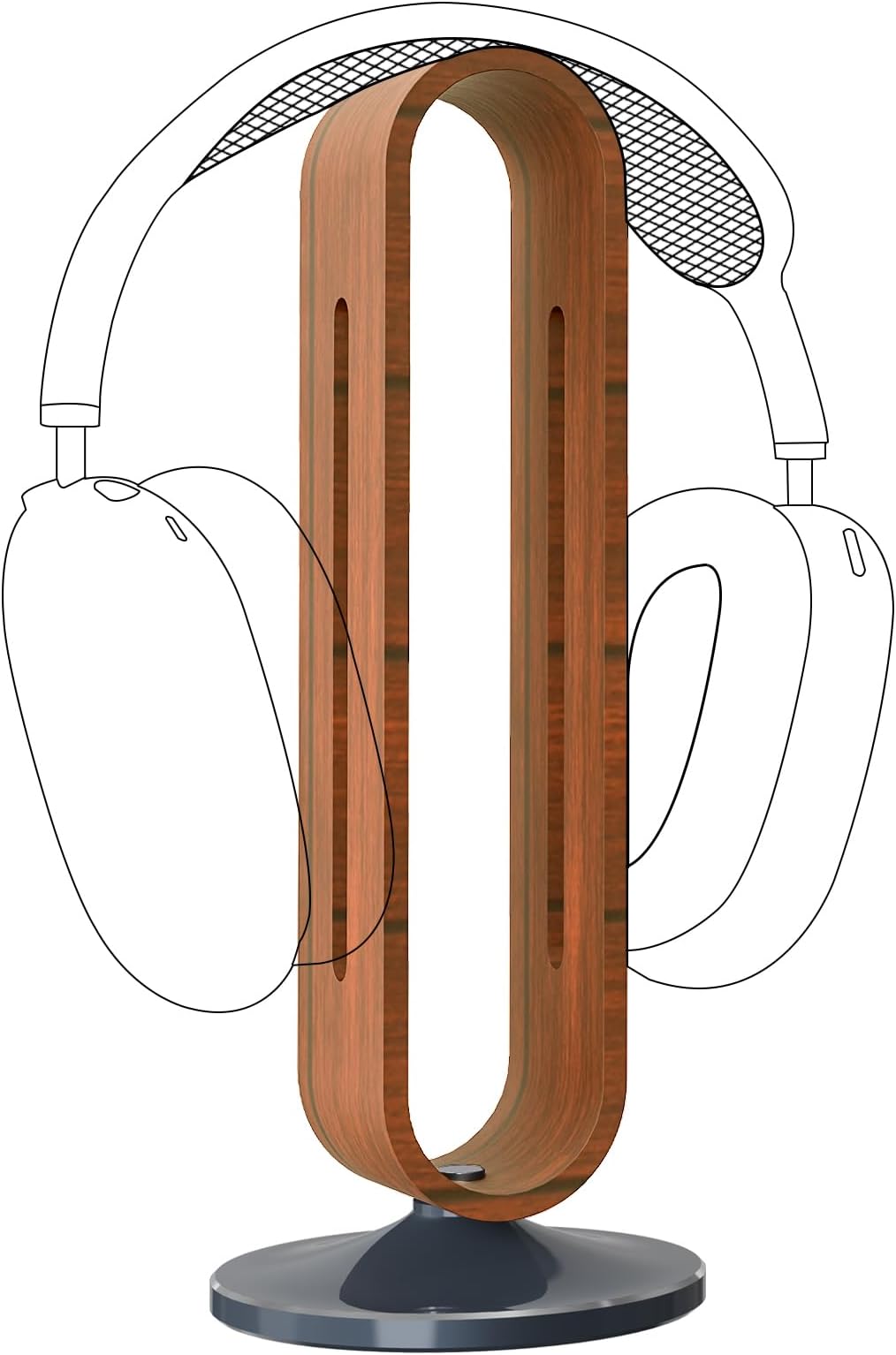 GEEKRIA Wooden | Aluminum Alloy Headphones Stand for Over-Ear Headphones, Gaming Headset Holder, Desk Display Hanger with Solid Heavy Base Compatible with Sony, Bose, AKG, JBL (Walnut)