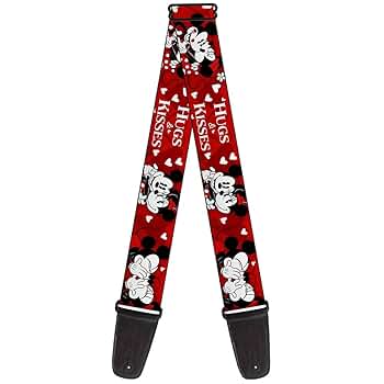 未使用　キタムラ　東京ディズニーリゾート ミッキーストラップ 赤　黒 Amazon.co.jp: バックルダウンギターストラップ ミッキー&ミニー