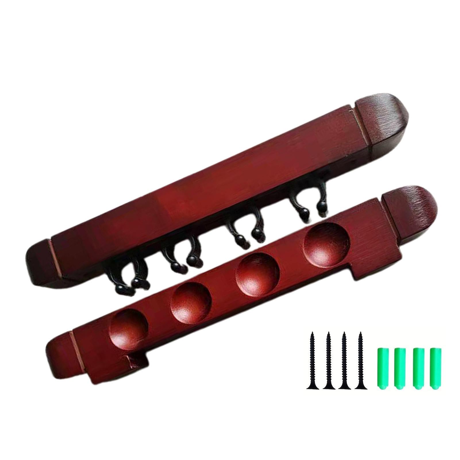 Generico Porta stecche da biliardo, porta stecche da biliardo - Porta stecche da biliardo con 4 clip per stecche,Rastrelliera in legno a parete per stecche da biliardo, rastrelliera da parete per