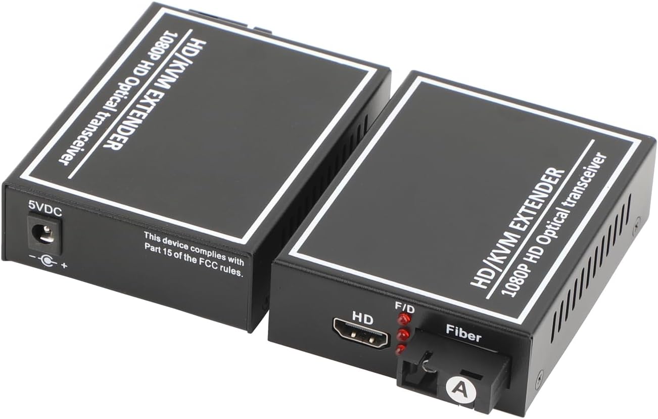 Mini 1080P HDMI KVM Over Fiber Optic Extender Media Converter - SC up 20KM​ A Pair