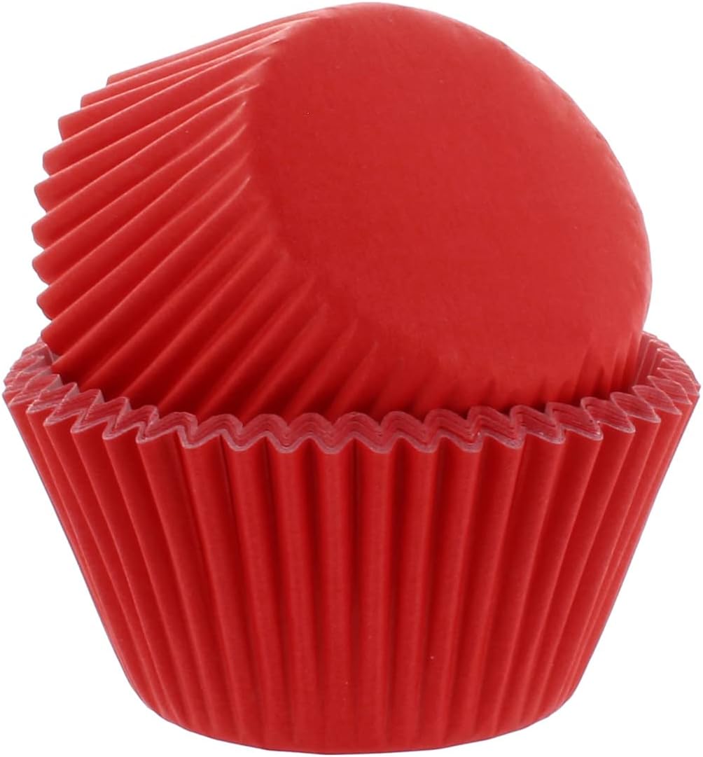 Culpitt Select Red Baking Cases, Greaseproof Paper Baking Cups, 50mm Cupcake Cases - Pack of 50