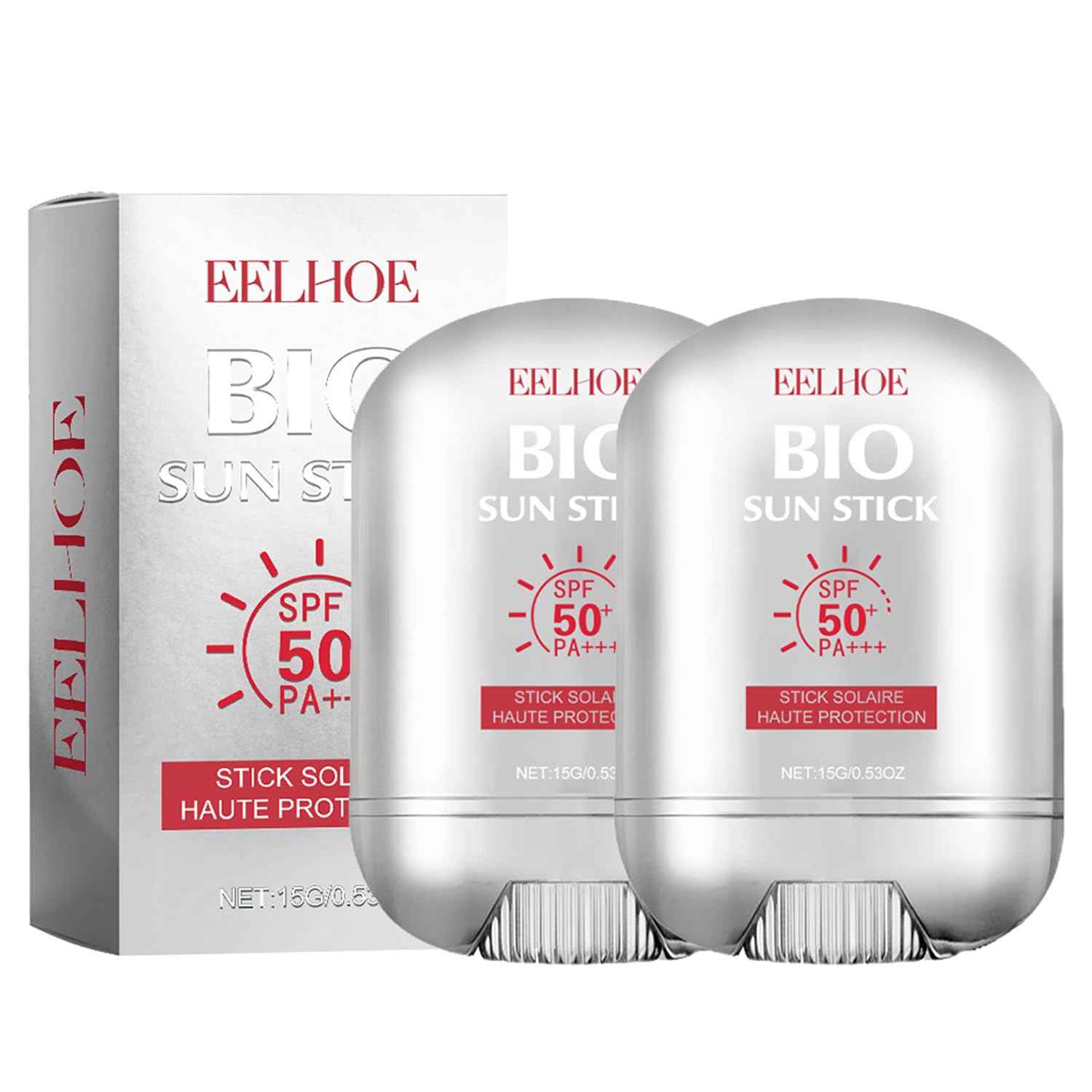 WEEMAY 2 Pcs Bio Sun Stick SPF50, Unisex Beach Defense Water-Resistant Sunscreen Stick, Refreshing Non Greasy, Easy to Apply