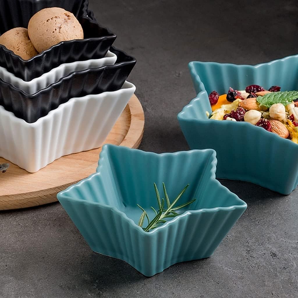 Snack Plate Soy Sauce Dish 5.91inch Ceramic Dessert Plates Sushi Snack Salad Dipping Bowls Seasoning Dishes Appetizer Plates Serving Dish Saucers Bowl Snack Tray (Color : B, Size : Medium)