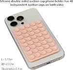 3 Pack Silicone Sticky Grip Holder for Cellphone, Silicone Suction Cup Phone Mount Hands-Free Double Sided Strong Grip Phone Holder for Selfie & Videos, Pink/Black/Transparent