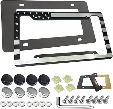 AOOTF American Flag License Plate Frame, Patriotic USA Flag, 1 Pack