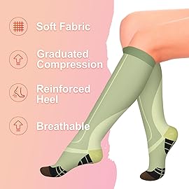 4 Pairs Compression Socks for Women Circulation-Best Support for Nurses,Running,Athletic,Travel S-M