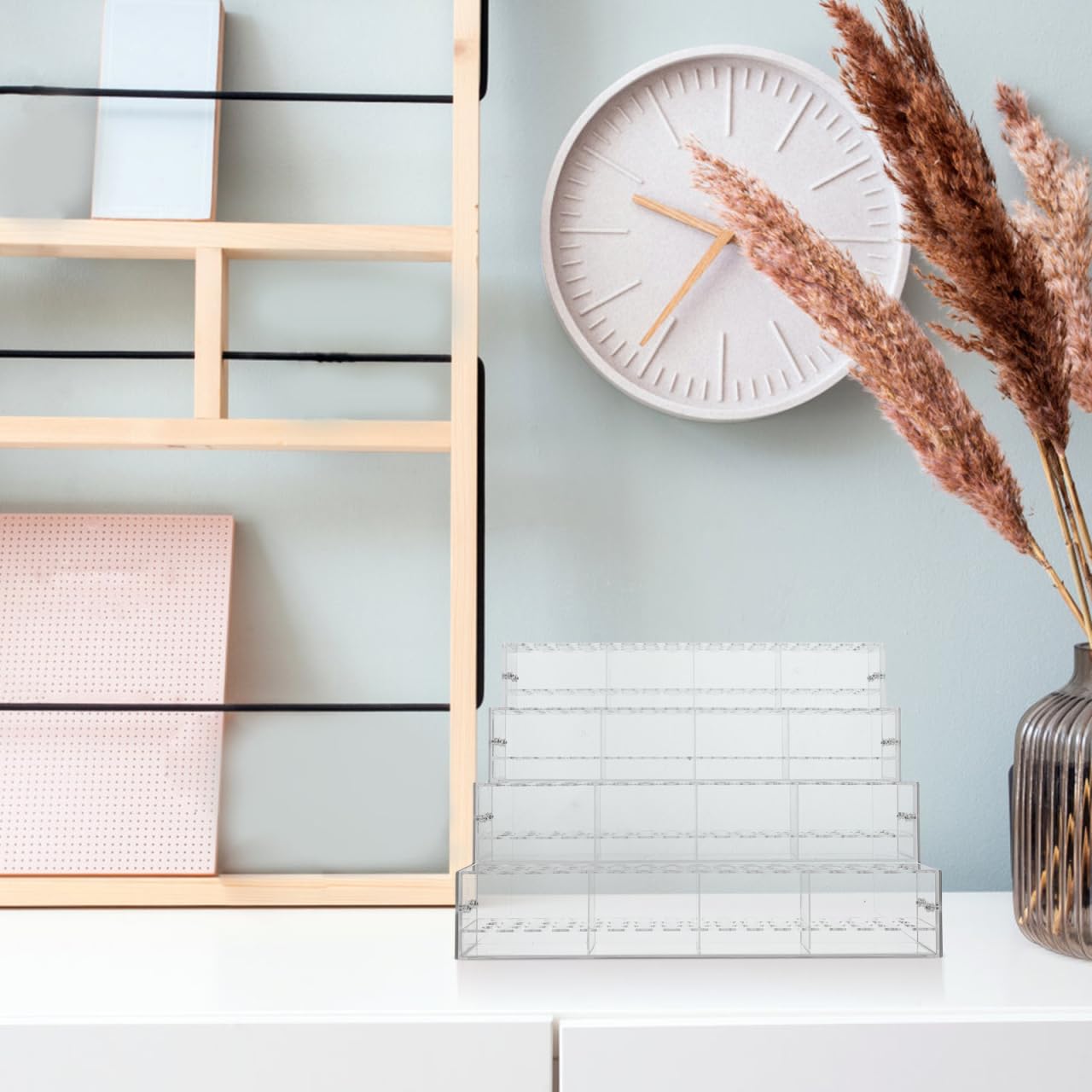 Lurrose Présentoir Porte-stylos Transparent en Pet à 4 Niveaux, 192 Emplacements, Design en Escalier pour Bureau ou Maison, Organise Pinceaux et Marqueurs Stabilité