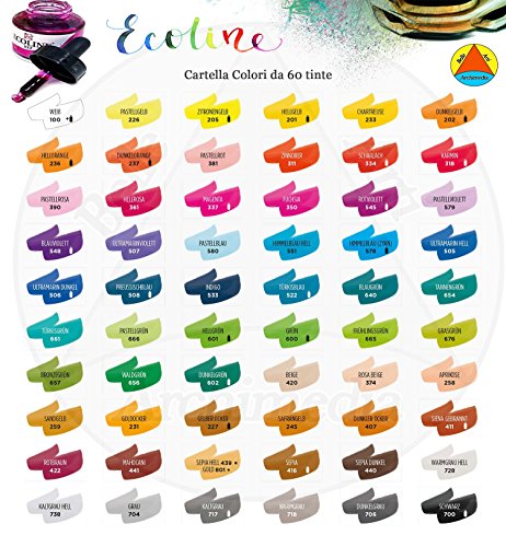 EcoLine Royal Talens Acuarela Acuarela Líquido acuarelas acuarelas líquidos Nuevo Frasco ML (205, Color Amarillo Limón)